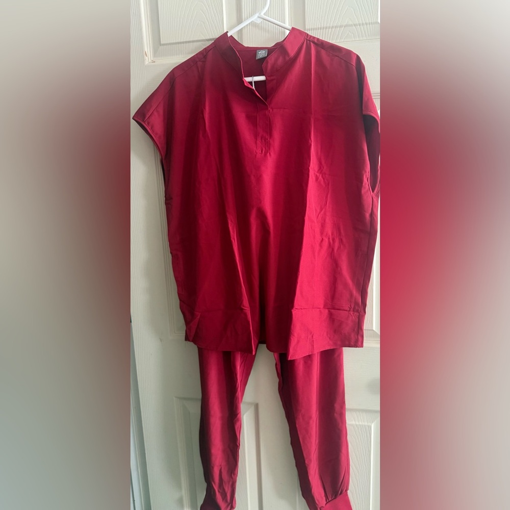 Vibrant Red Scrub Set
